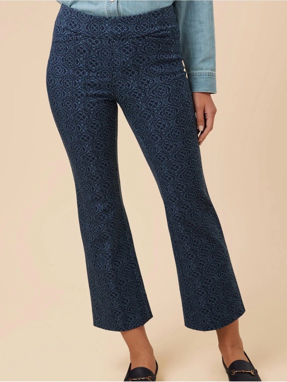 Spartina 449 Maren Kick Flare Pant Serpentine Medallion Ikat